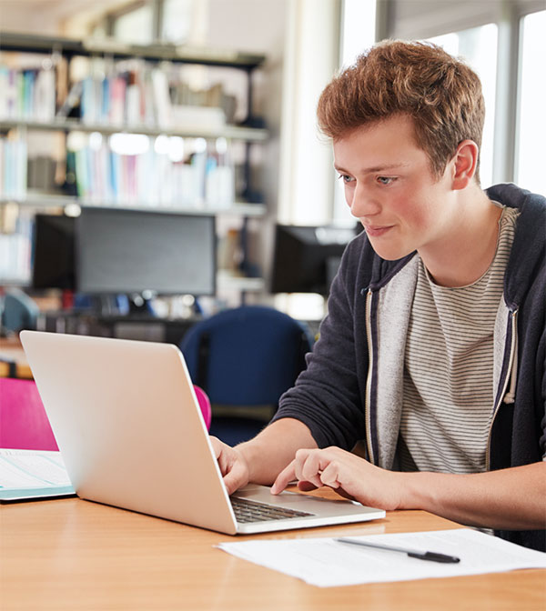 young boy on laptop